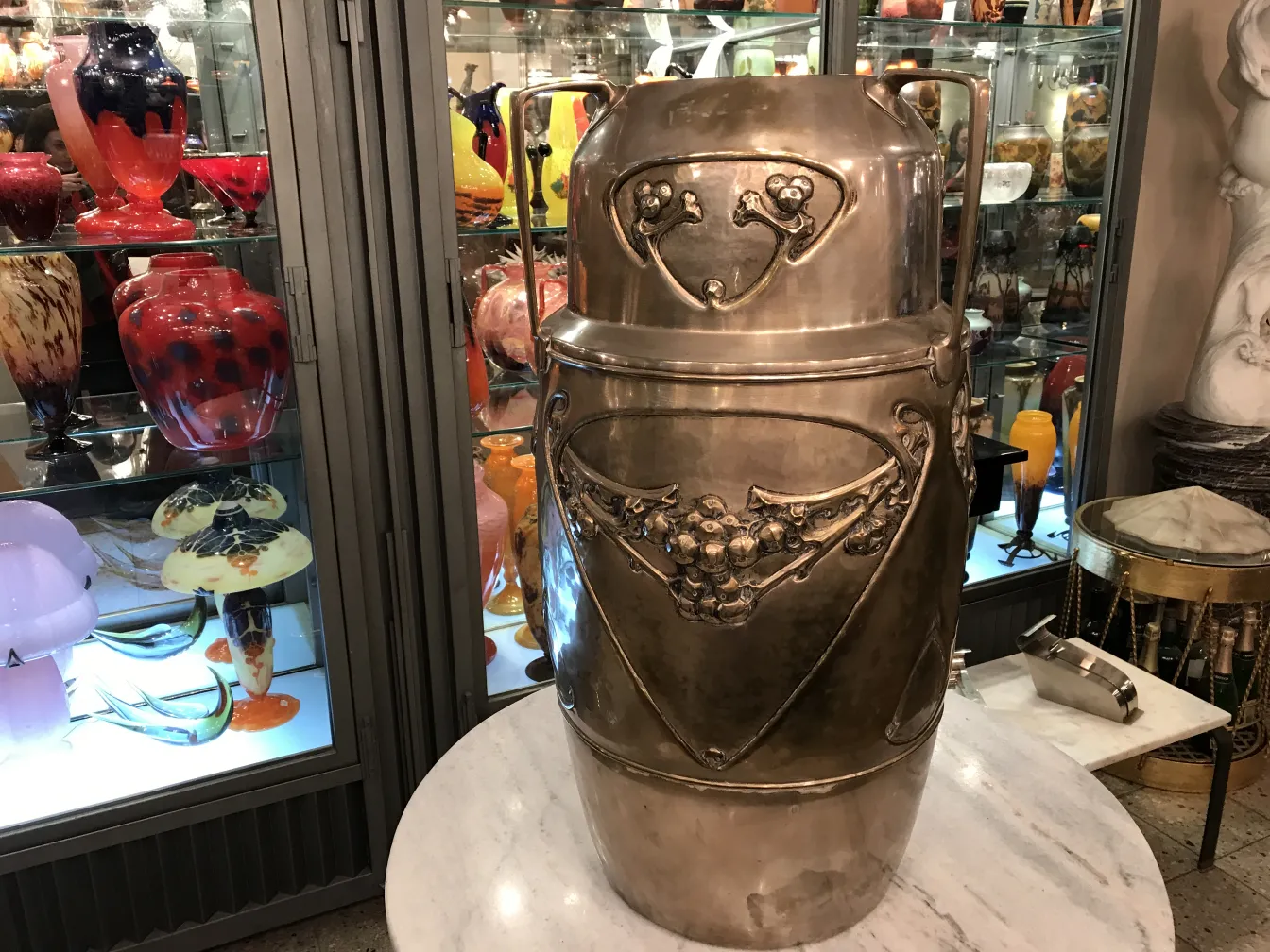 Antique umbrella stand by kayser with decorative design