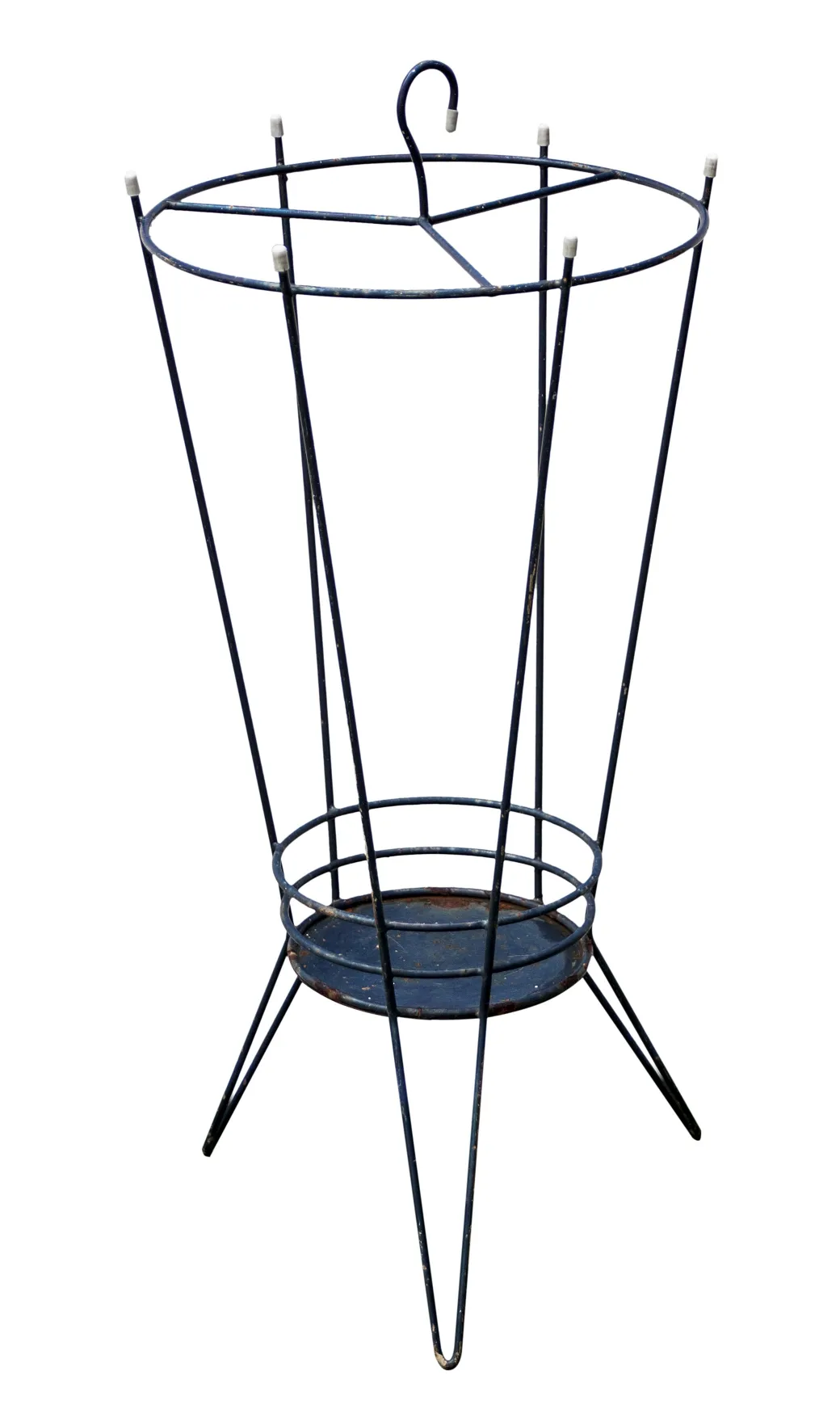 Two antique umbrella stands in an elegant decorative design.