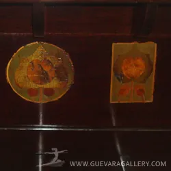 bengaleiro antigo com motivos florais e paisagens