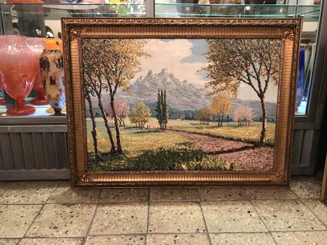 古董Crispino画作，展示自然风景和树木