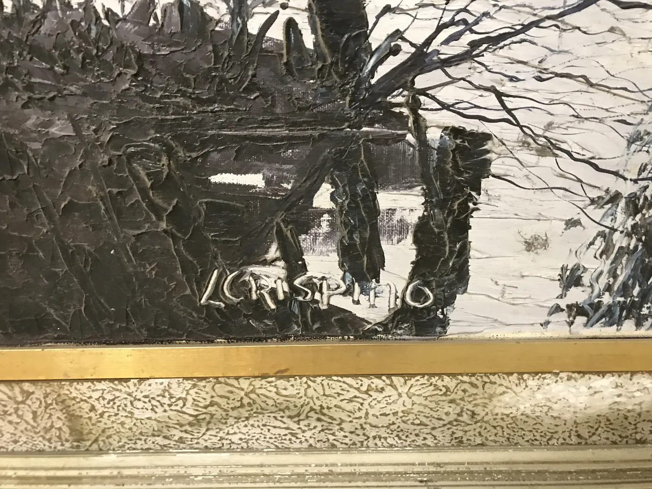 그림 crispino 오래된 프레임에 어두운 색상