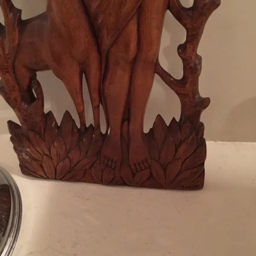 Antike Wandplatte Zadra mit Holzdetails