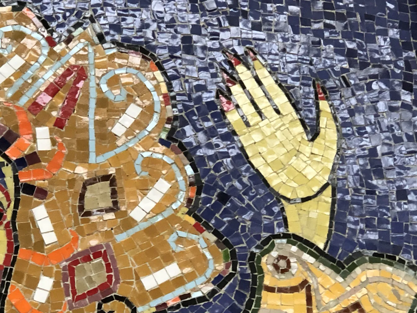 古老的马赛克画，展现生动的颜色和图案