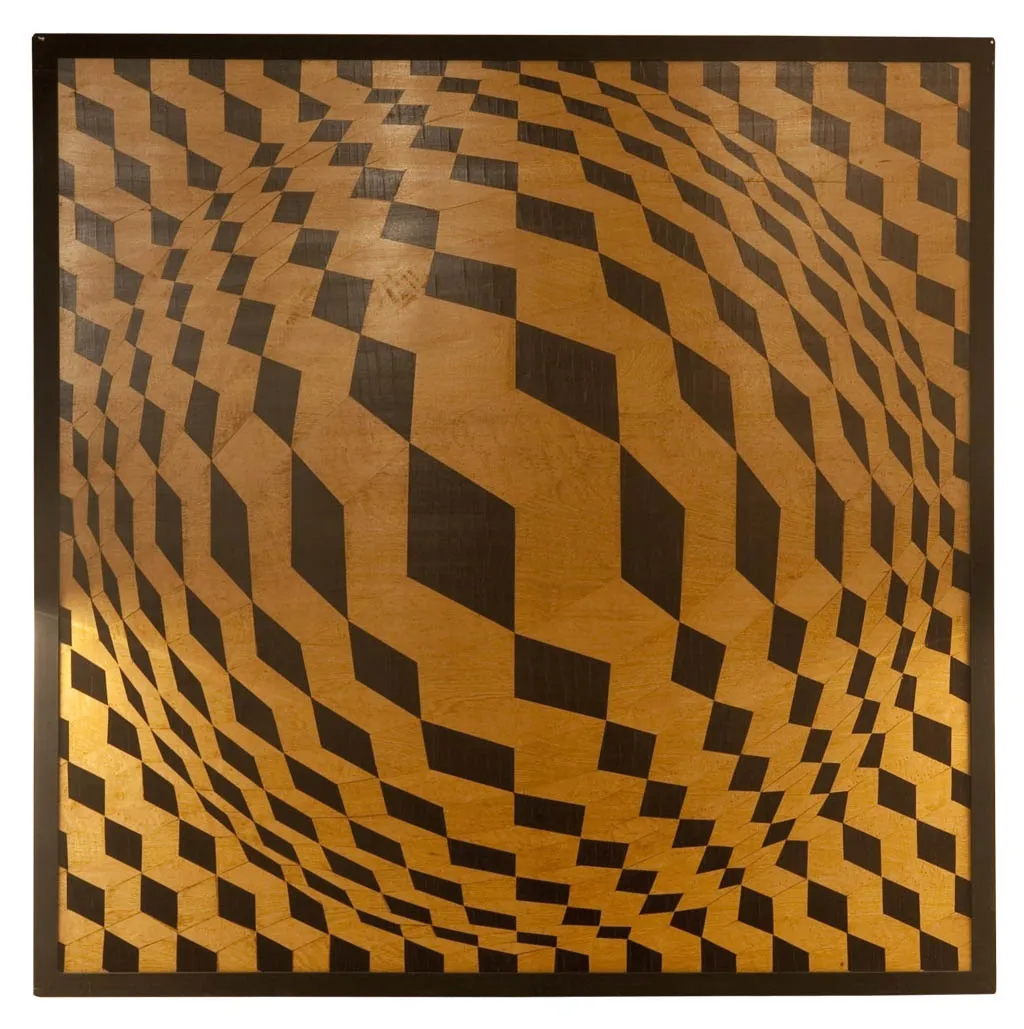 geometrisches design von antiker marketerie mit dunklen und hellen farbtönen, lebendiger stil