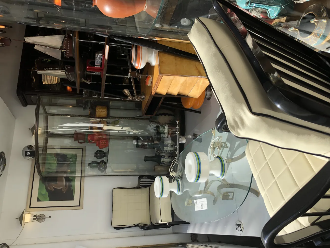 Two antique table lamps in a sophisticated setting