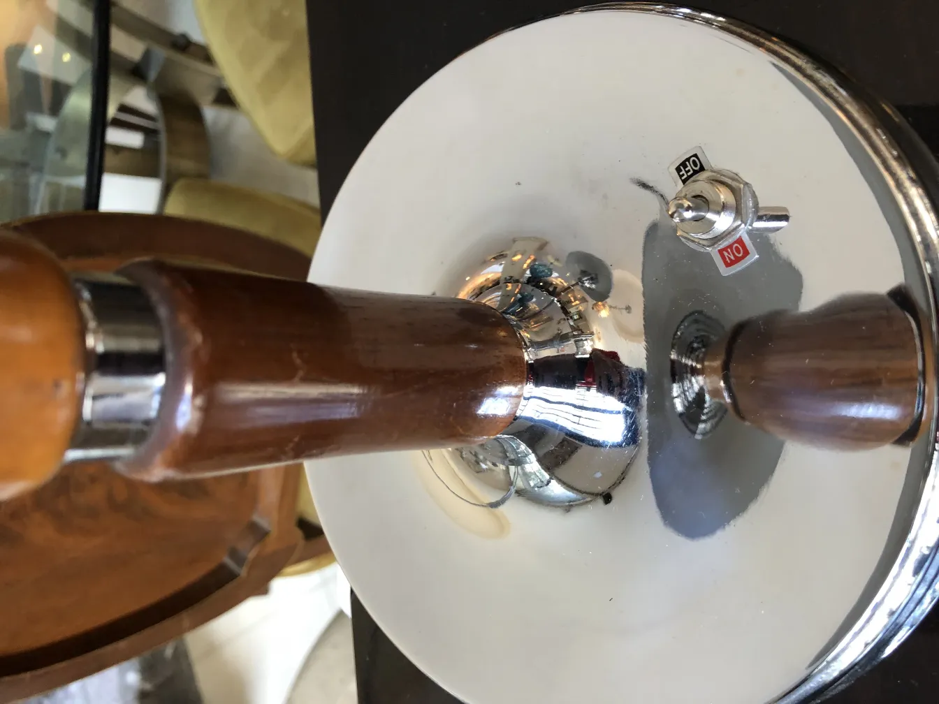 view of the base of 2 elegant vintage table lamps