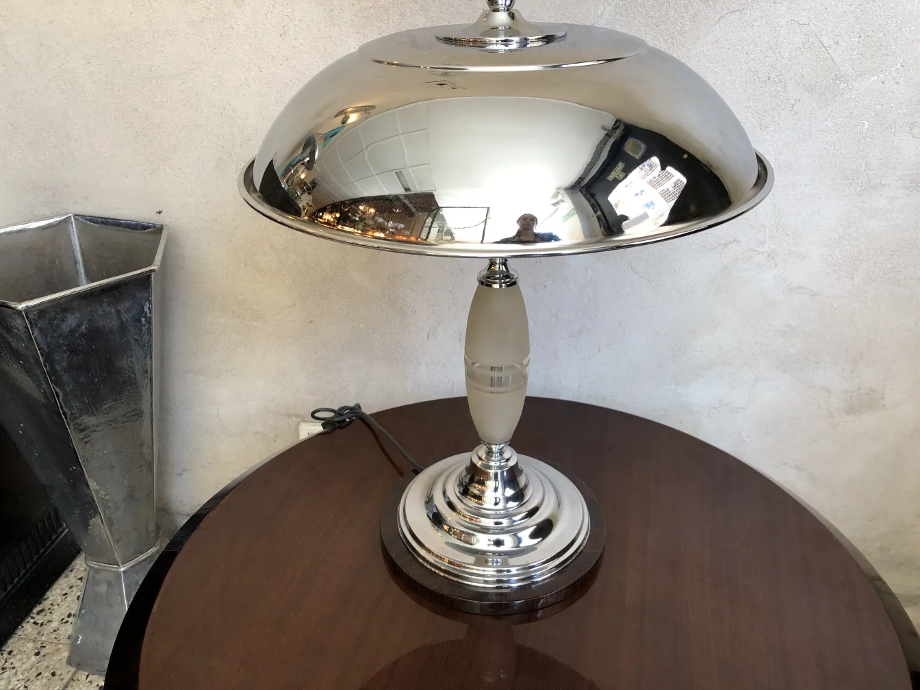 Conjunto de 2 lâmpadas de mesa antigas com base brilhante