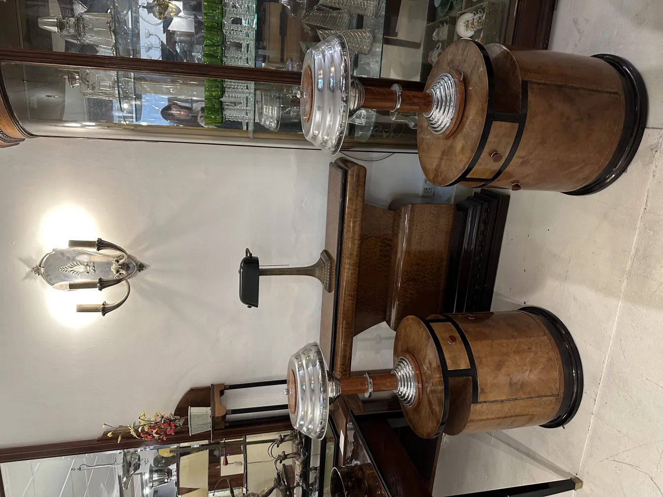 Two elegant antique table lamps with distinctive design