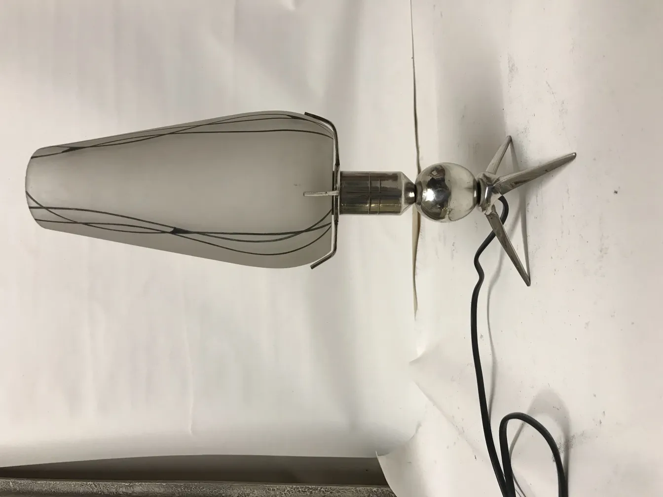 two vintage table lamps with an elegant design and distinctive base