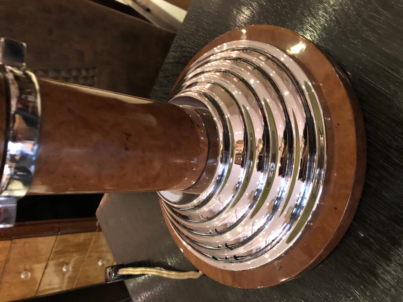 Two antique table lamps with a contemporary style, decorative.