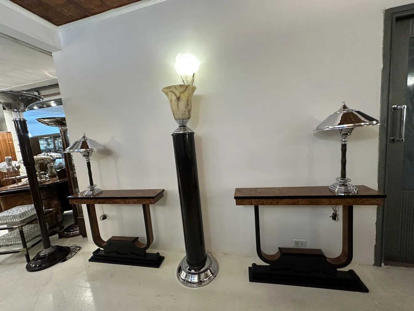 two antique table lamps in an elegant room