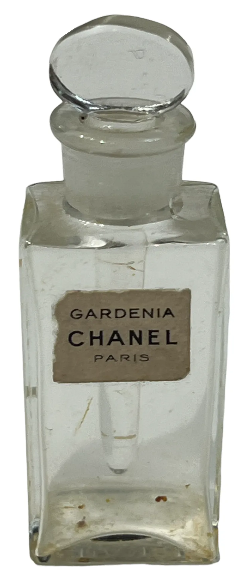 античный флакон для духов Gardenia от Chanel с круглой крышкой