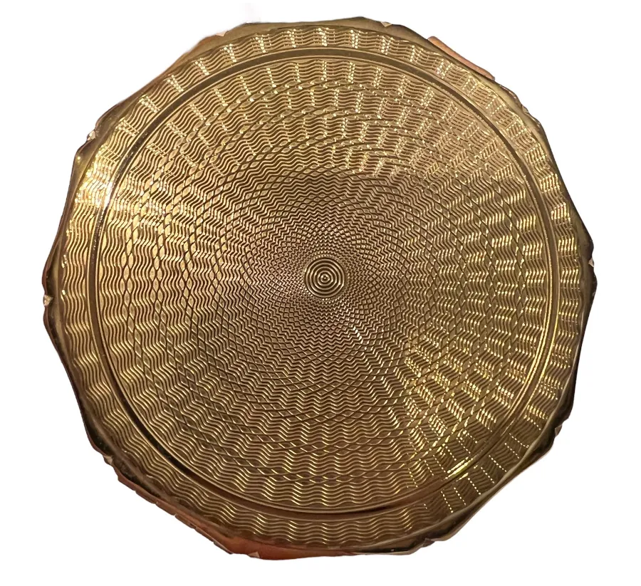 embalagem de blush antiga com design circular