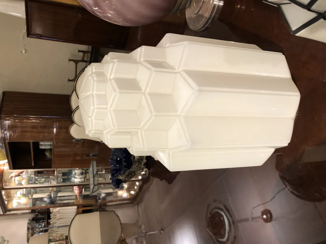 due plafoniere antiche con design esagonale