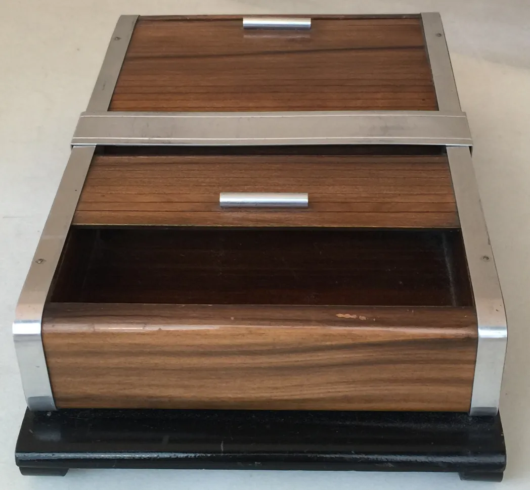 Antique box with stylish compartments in brown color