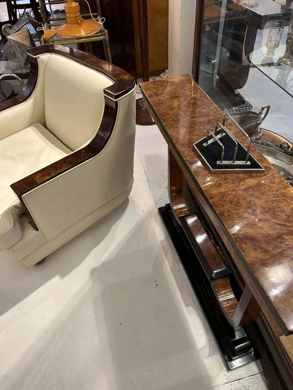 antique card tray WMF with decorative details in an elegant setting