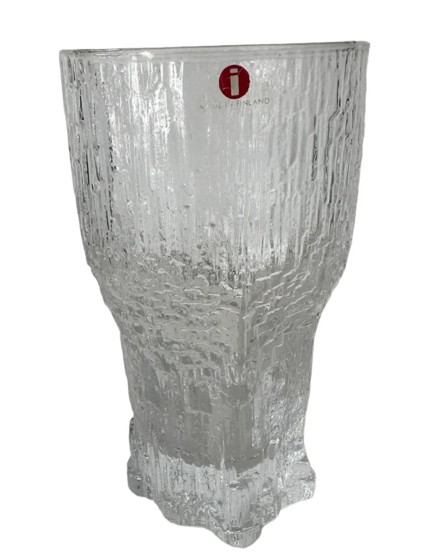 eight antique glasses with textured design