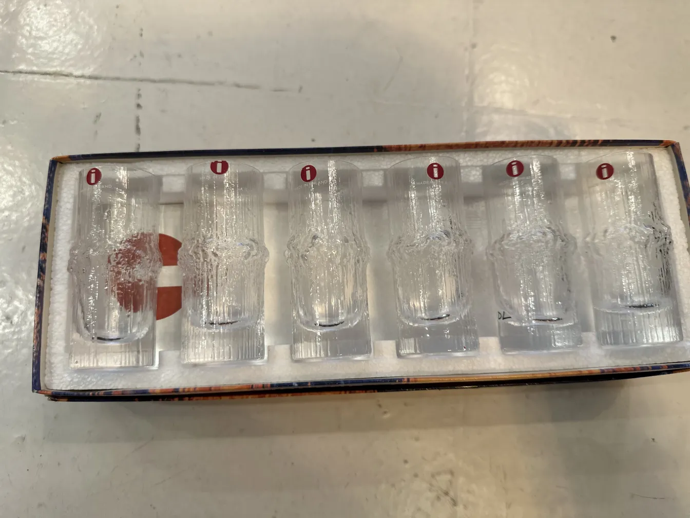 conjunto de 6 vasos antiguos tapio wirkkala en caja