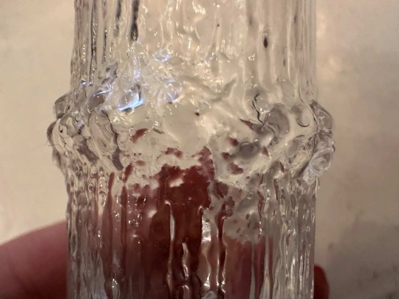 六个古董玻璃杯 tapio wirkkala，独特纹理，柔和的光