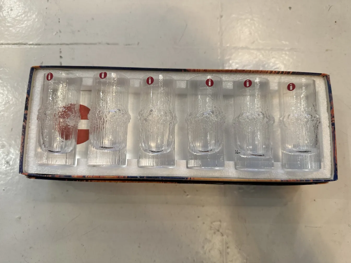 conjunto de 6 copos antigos tapio wirkkala na caixa