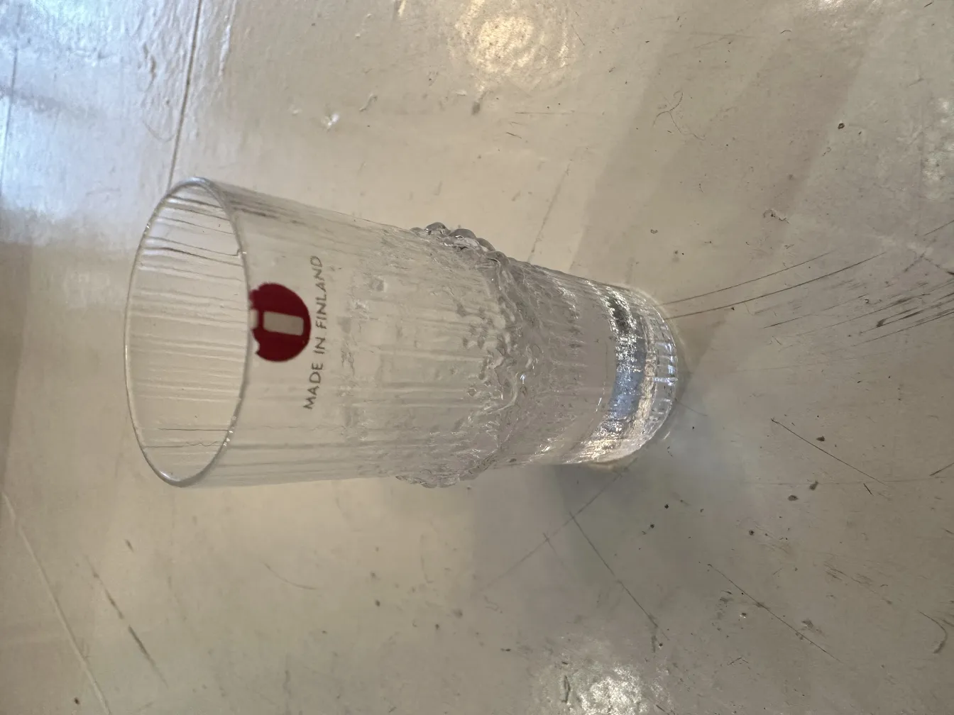 6 antique glasses tapio wirkkala on a clear table