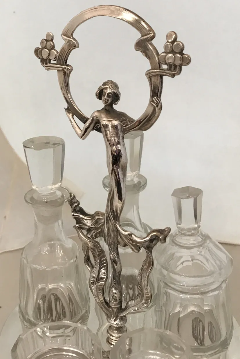 antikes Salz-und Pfeffer-Set mit Öl und Essig WMF