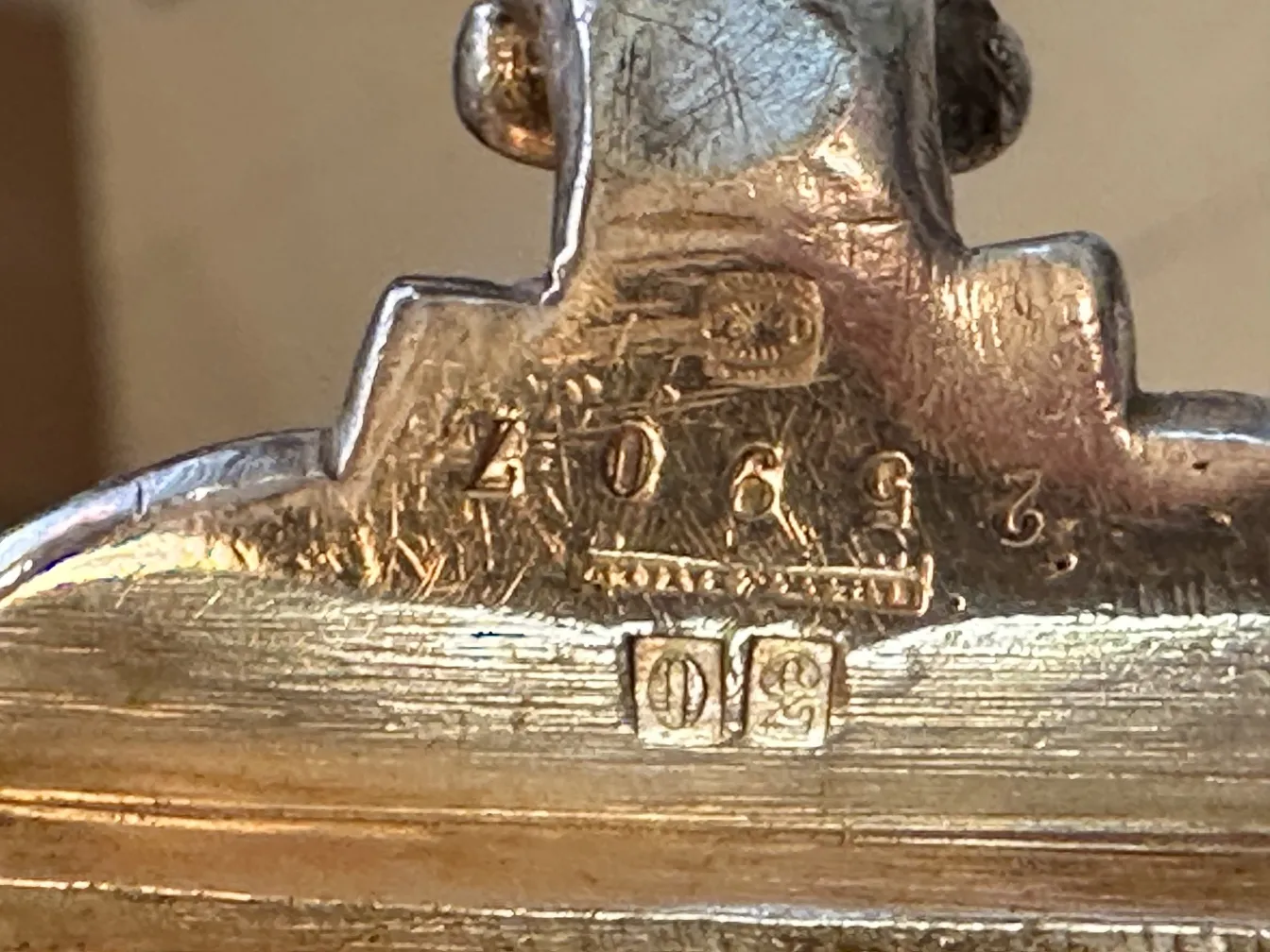 Antique pastry plate with engraved details