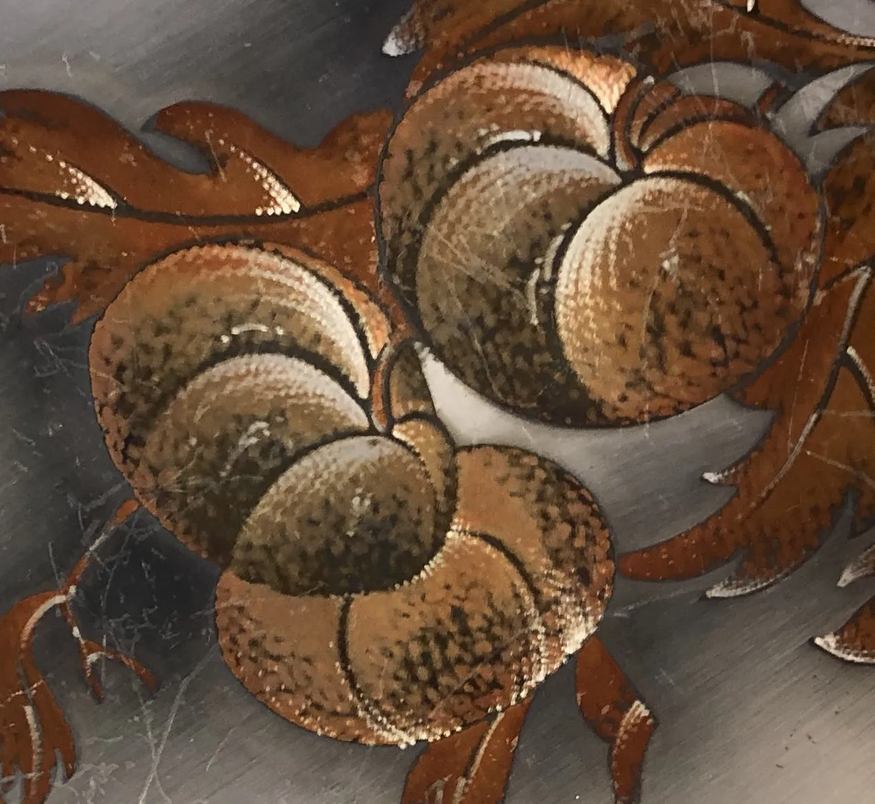 antique pastry plate with decorative highlights