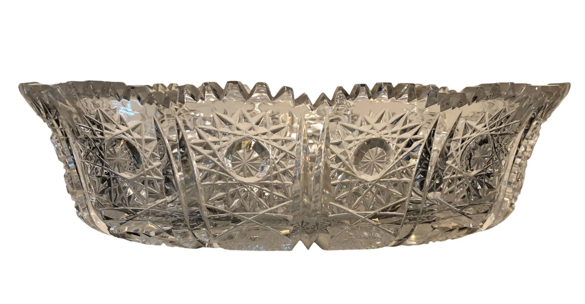 antique decorative centerpiece with etched, shiny patterns