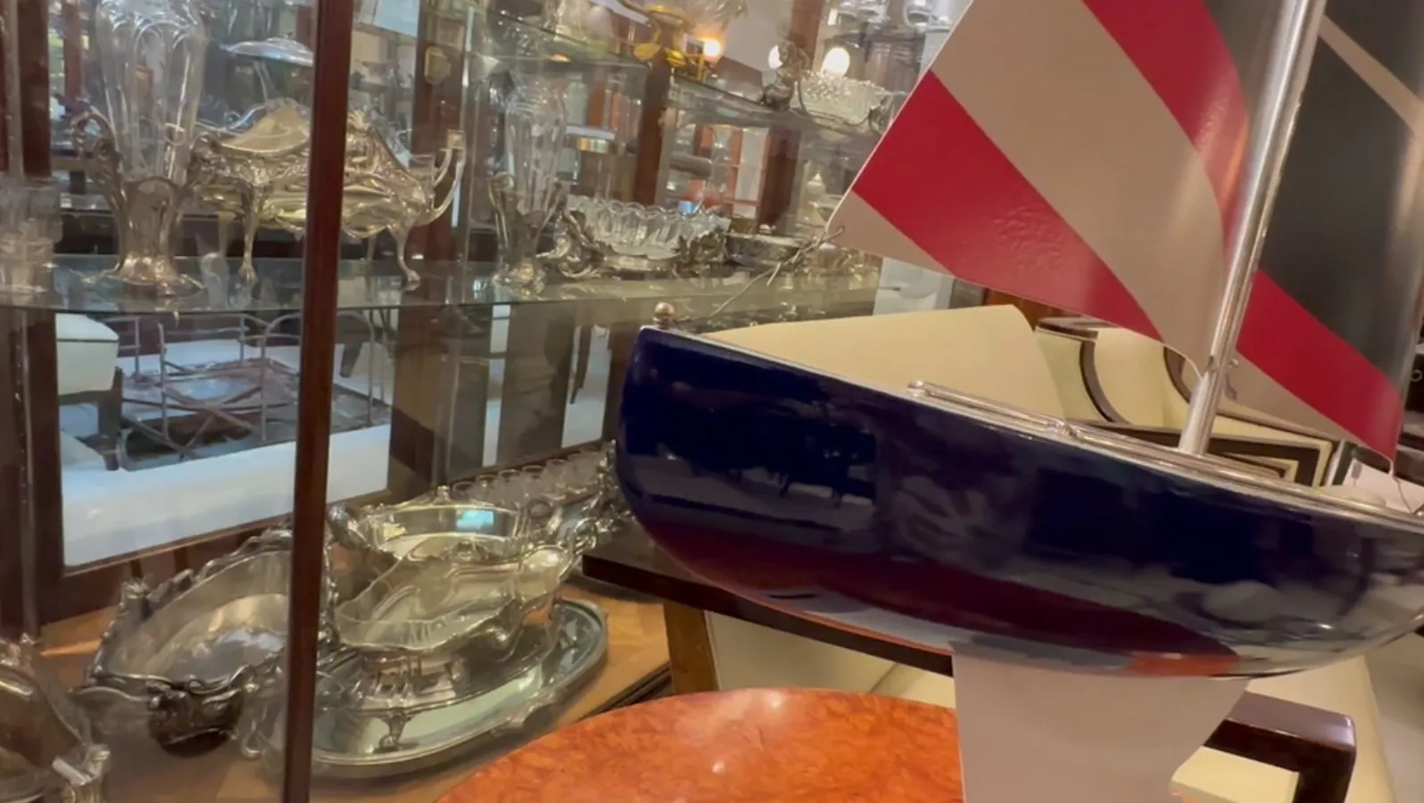 Antique Designer's Ship by Marcelo Peña featuring flag.