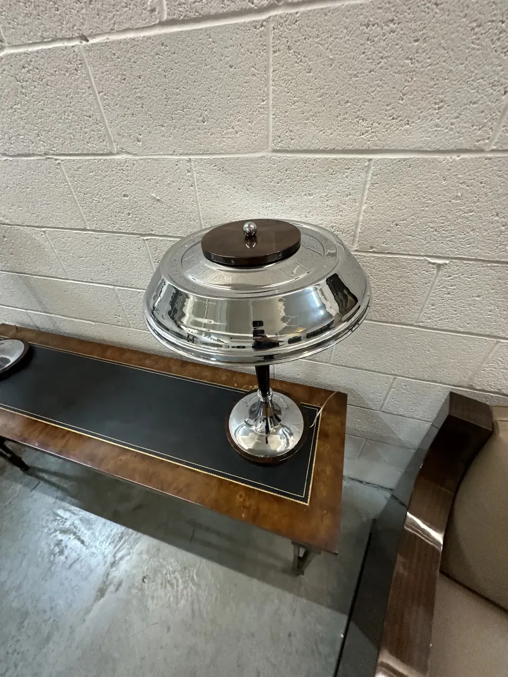 antique console table with polished details