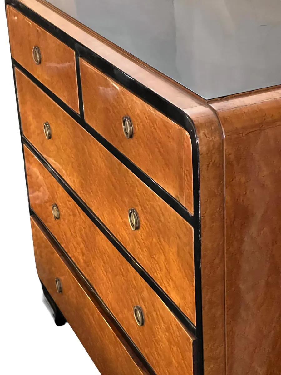 Antique cabinet with four light wooden drawers