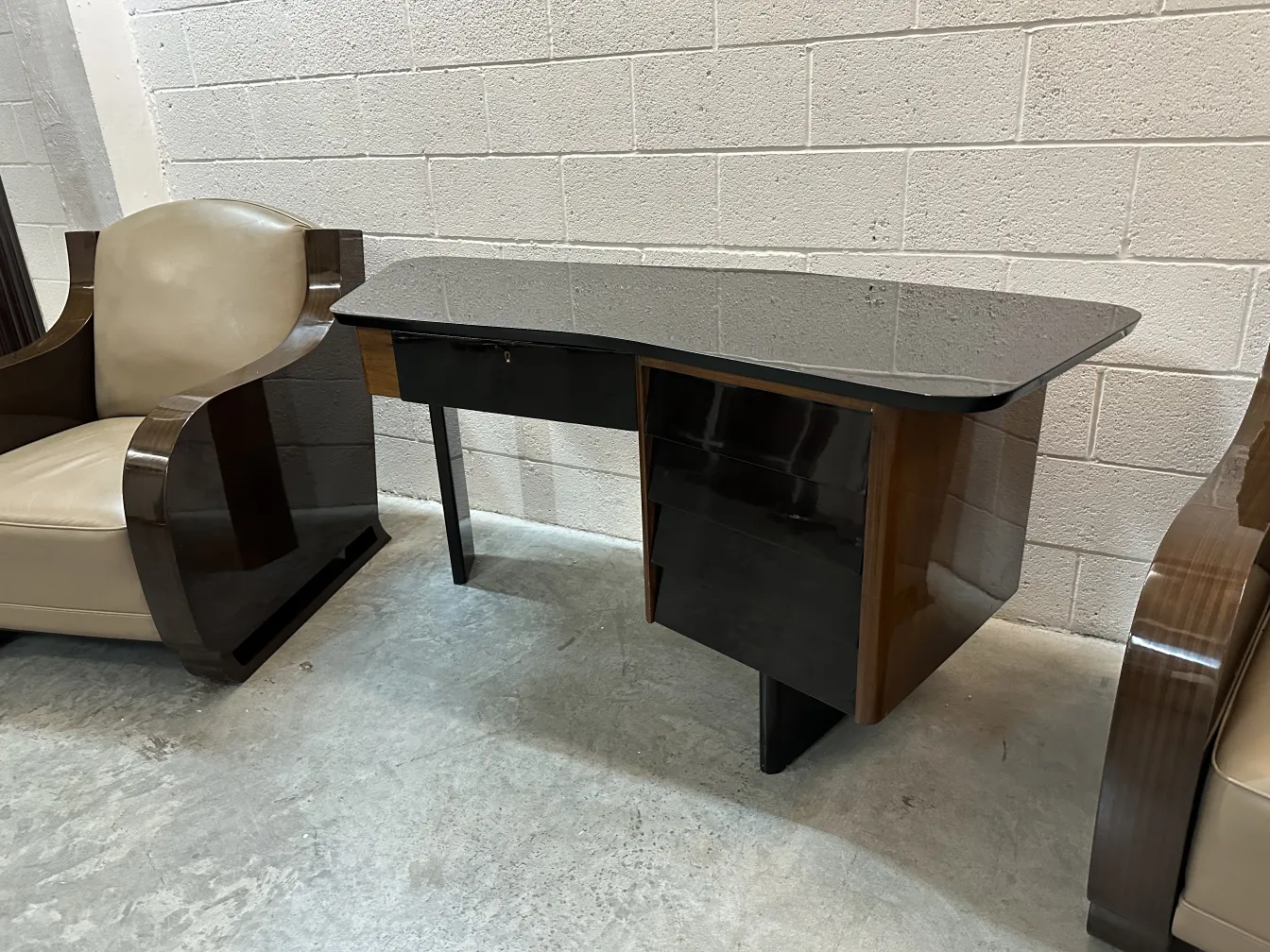 antique desk with elegant design in a cozy setting