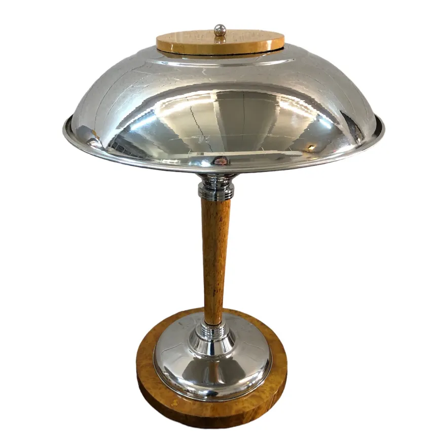 Conjunto de 2 luminárias de mesa antigas com design elegante e base redonda.