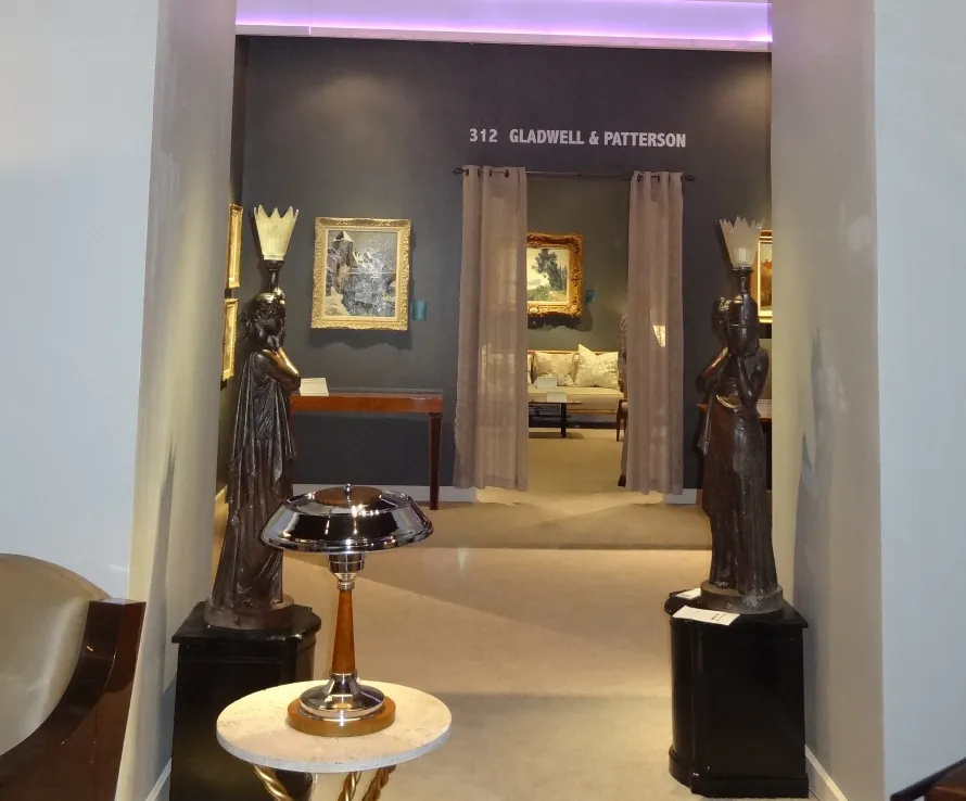 2 antique table lamps in an elegant decorative setting