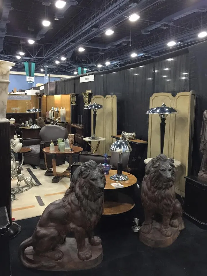 decorative antique table lamps in a collection environment