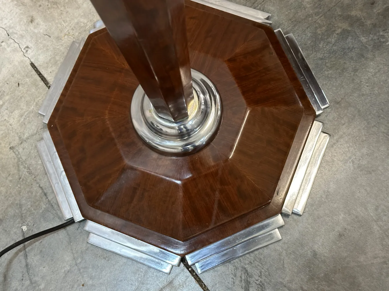 Antique floor lamps with octagonal base in a modern setting