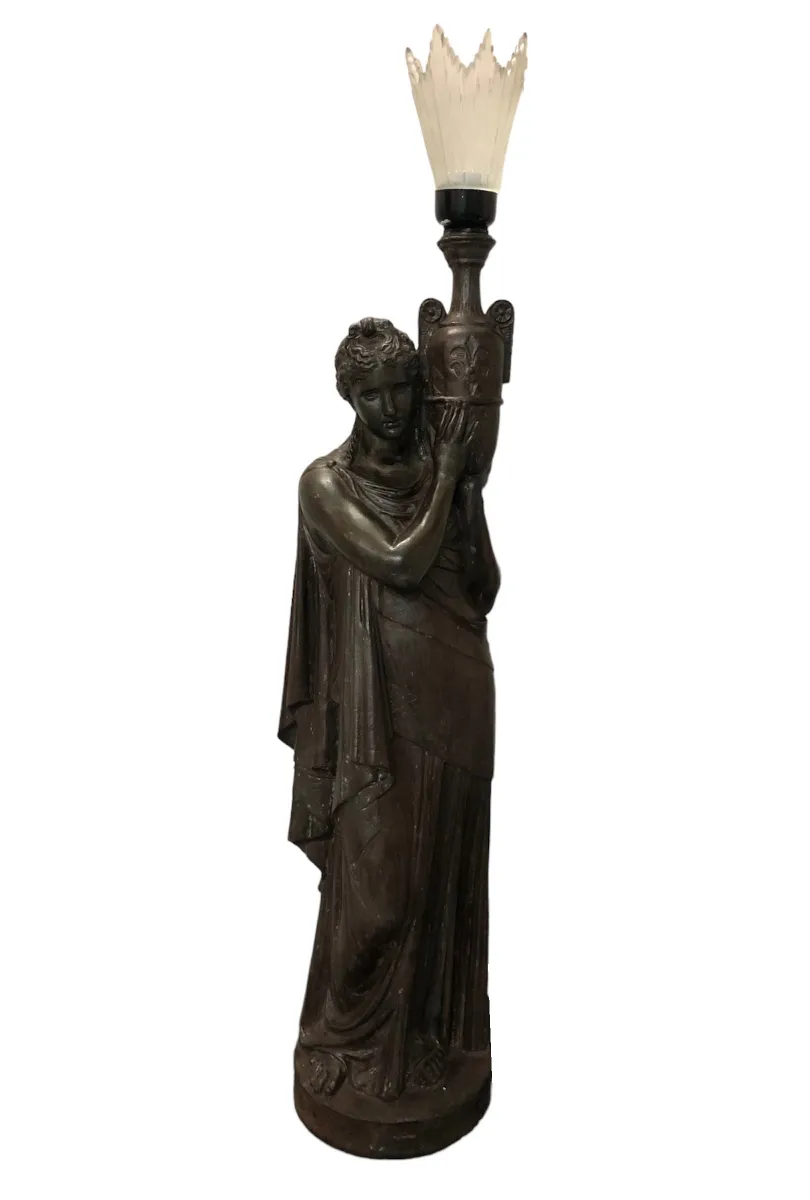 2 lampade da terra antiche, pezzo di arredamento elegante