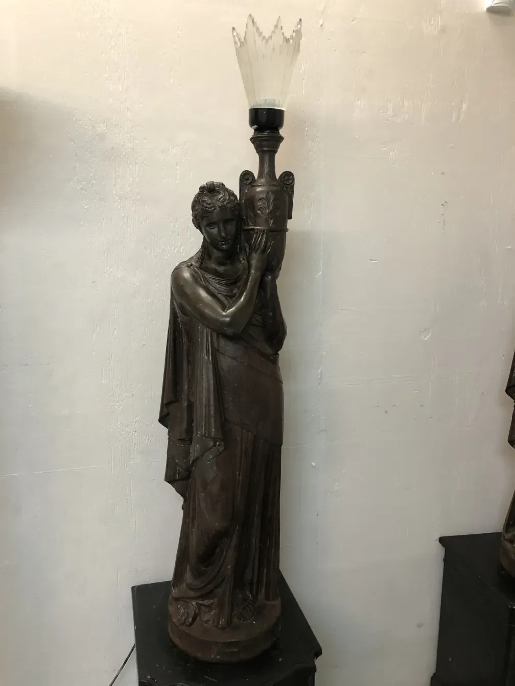 two antique floor lamps in val d´osne style