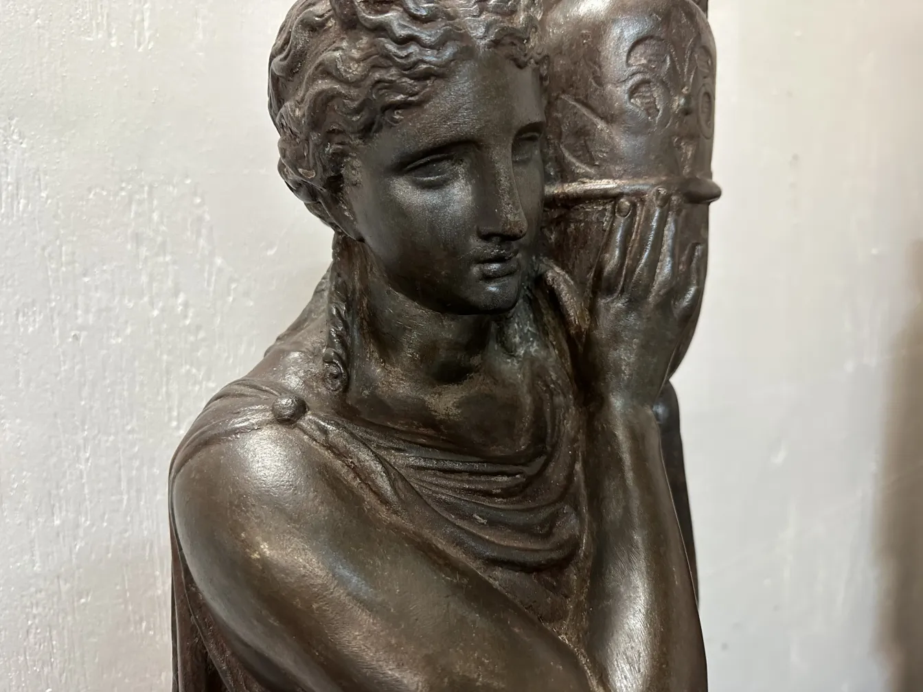 2 lâmpadas de piso antigas de Val D´Osne com detalhes em bronze