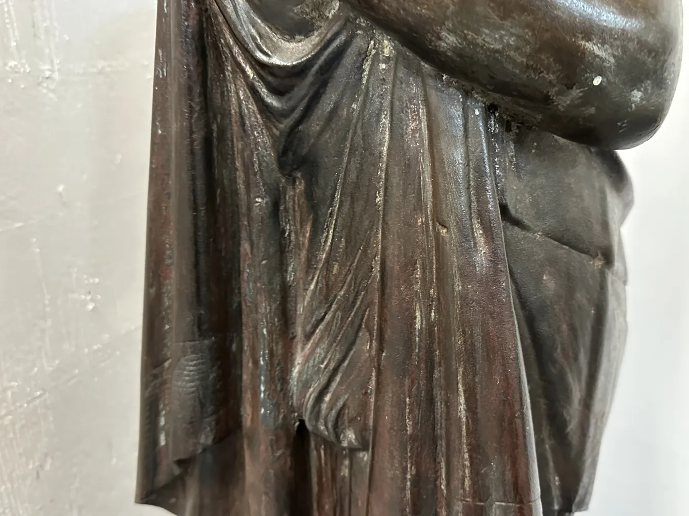 detail of 2 antique floor lamps val d´osne with draped design