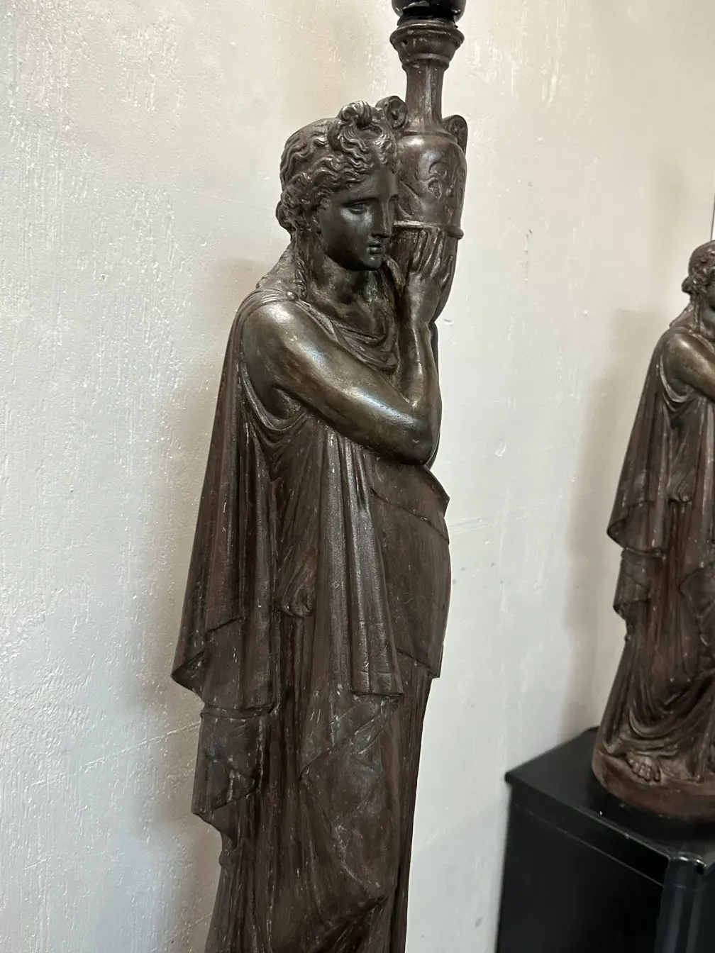 Lampadaires anciens avec figure décorative de Val D'Osne