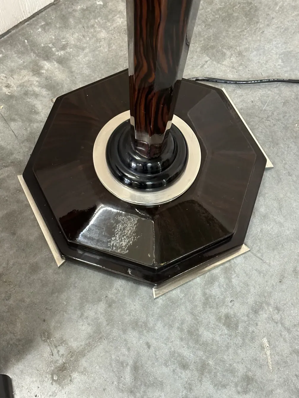 two antique floor lamps with decorative and distinctive base