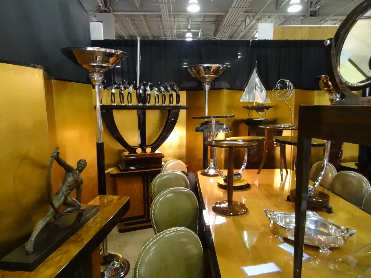 two antique floor lamps with elegant design in an environment