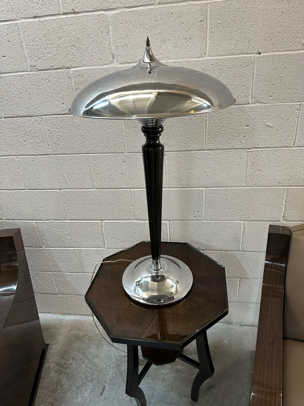 antique small table with octagonal shape and elegant base