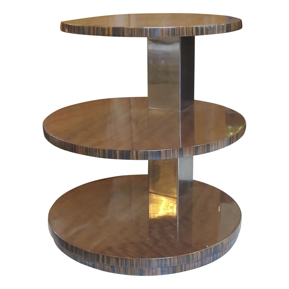 three-tier antique small table with elegant design