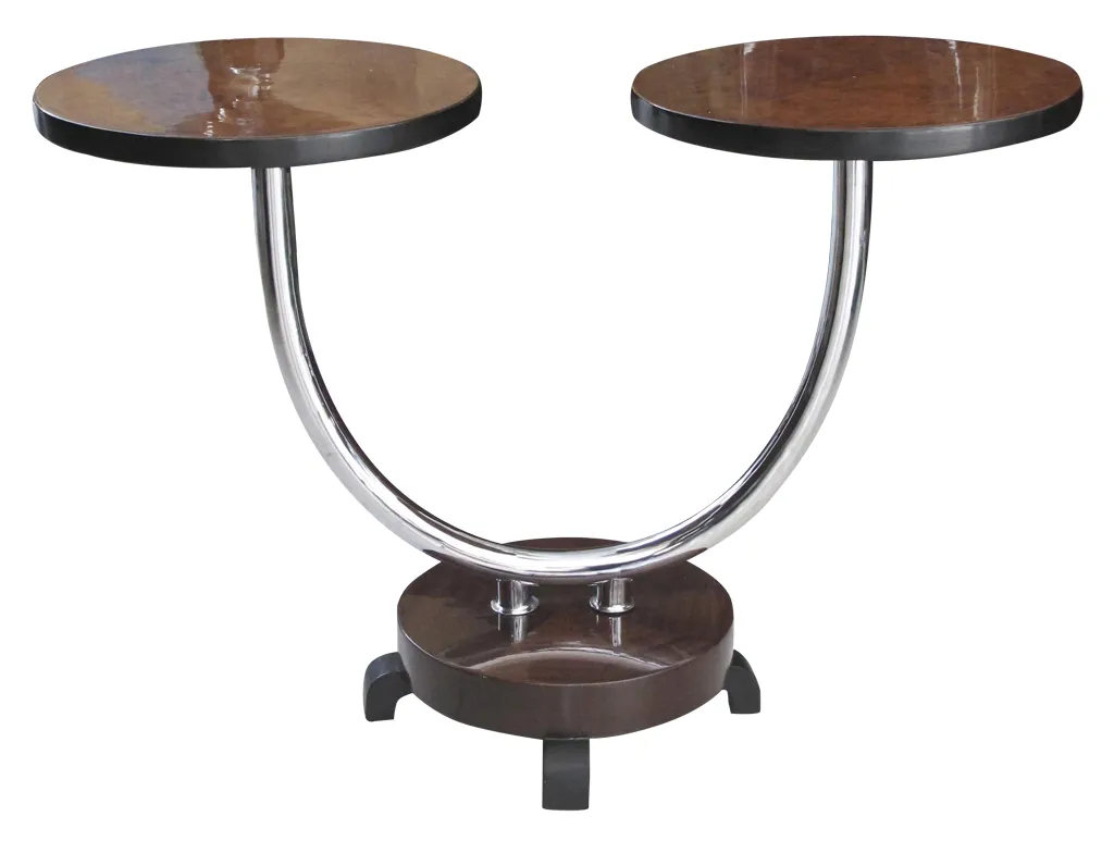 table ancienne avec deux plateaux ronds