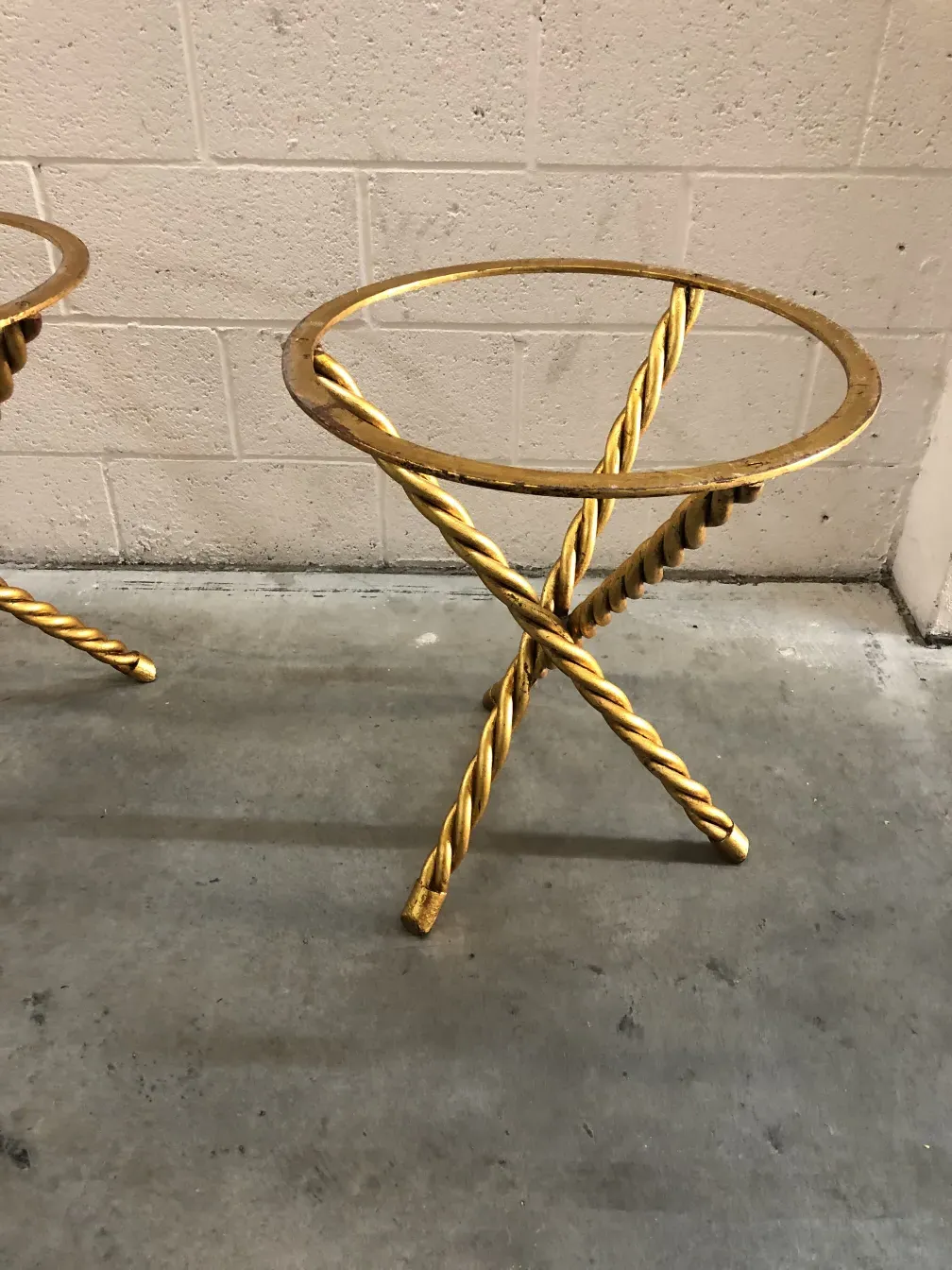 two antique small tables decorative with unique design