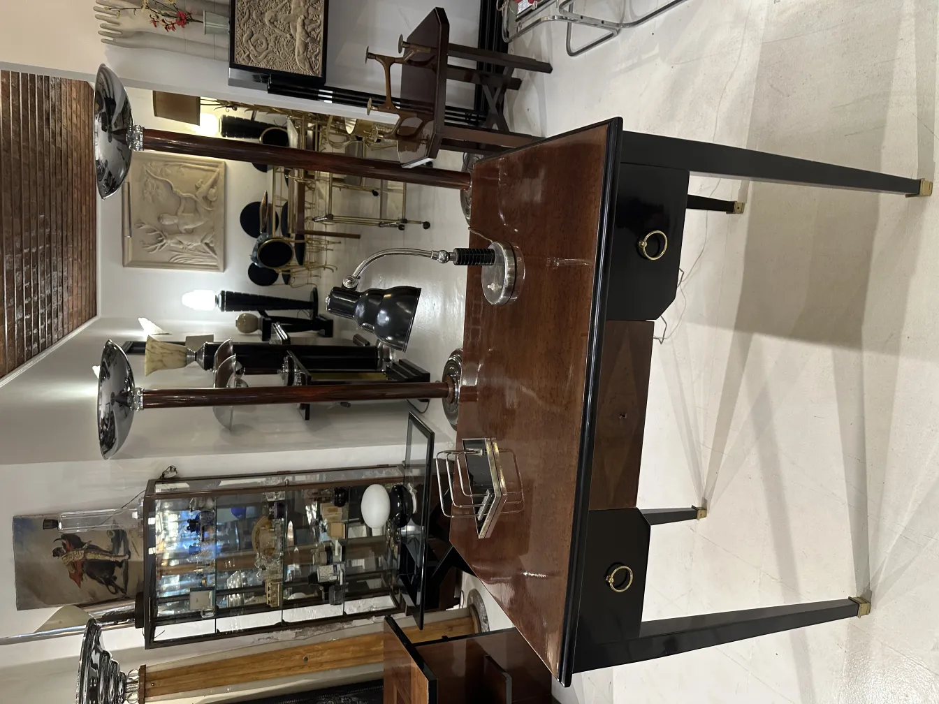 Antique bookends in an office setting