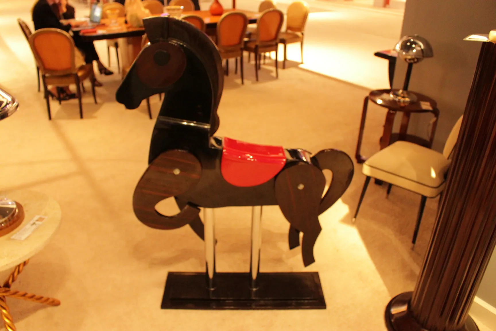 Antique decorative horse in an elegant setting